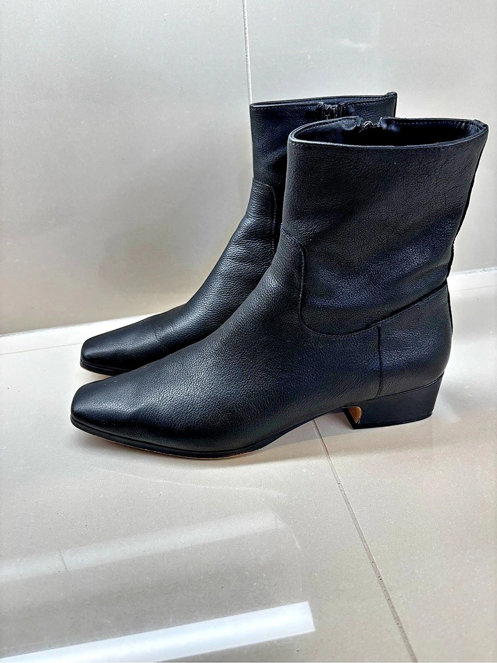 Steve Madden Dusty Black Leather Boot Ankle Boots